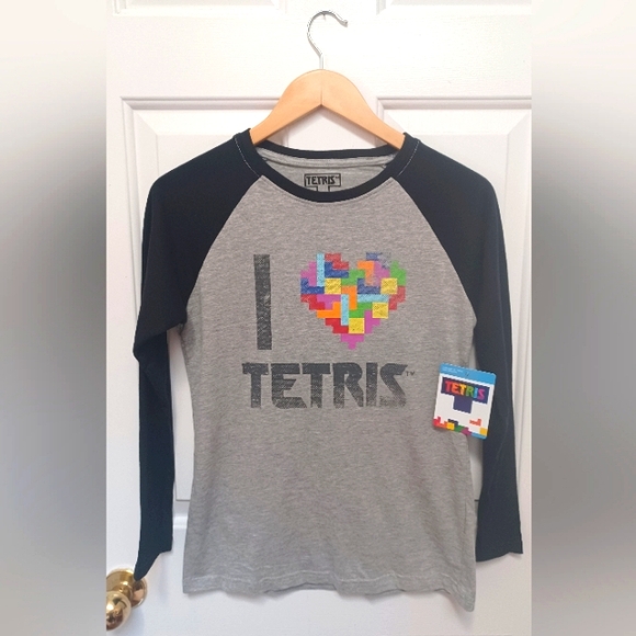 TETRIS Baseball Shirt Black and Grey - Picture 1 of 4
